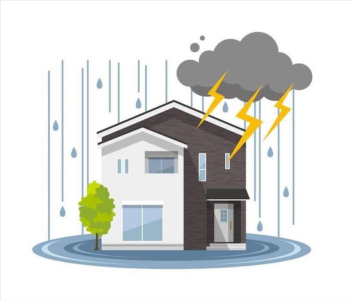 Illustration of house flood